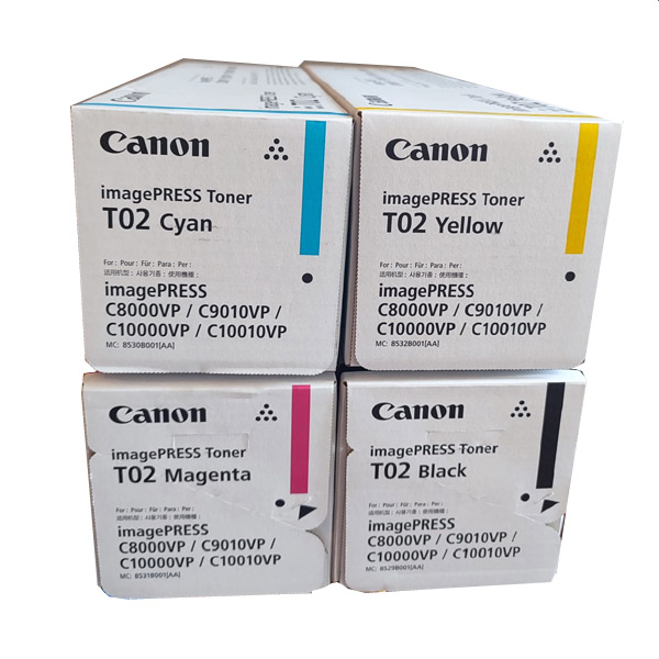 Toner Canon T02 Black, Cyan, Magenta, Yellow 1600 Gramos Original